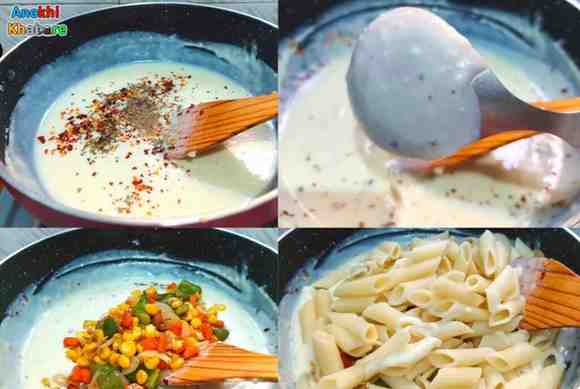 Anokhikhabare.com,Pasta Recipe,preparing the sauce