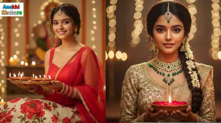Anokhikhabare.com,Google Gemini AI Diwali Photo Editing Prompts for Girls