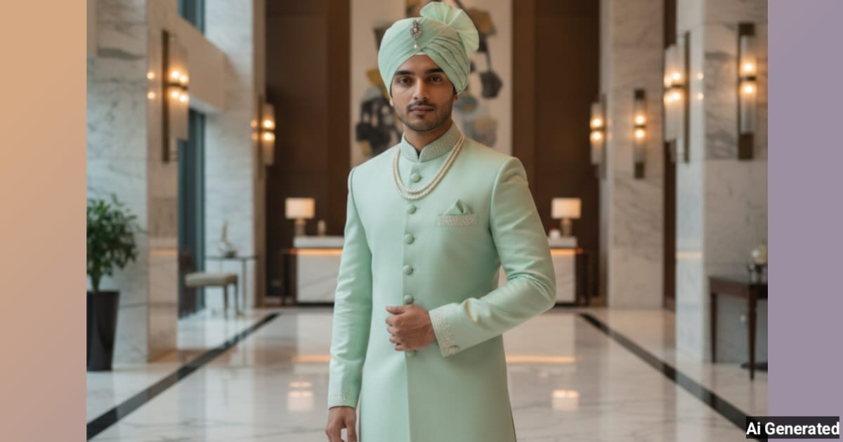 anokhikhabare.com,Groom Sherwani Cinematic AI Prompts - 2
