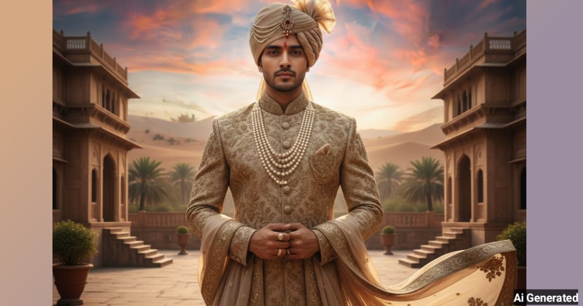 anokhikhabare.com,Groom Sherwani Cinematic AI Prompts - 3
