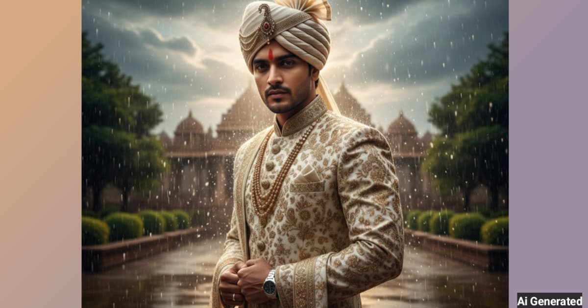 anokhikhabare.com,Groom Sherwani Cinematic AI Prompts - 1