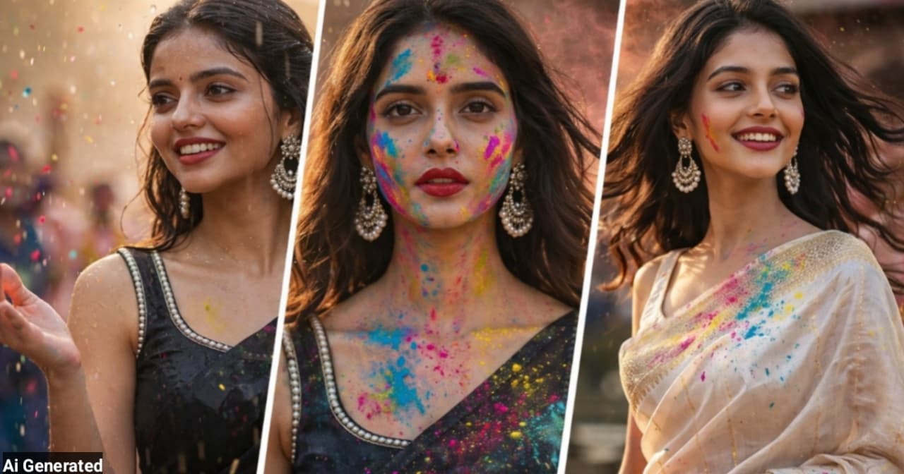 anokhikhabare.com,Holi 2026 Girl AI Photo Prompts