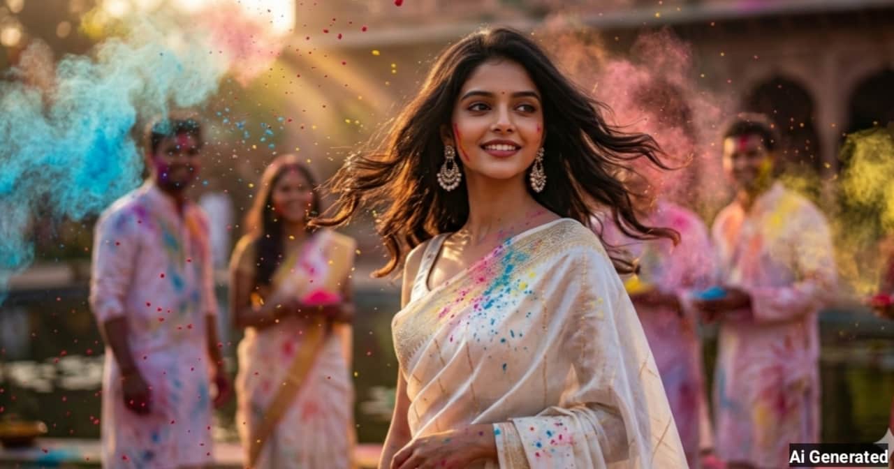 anokhikhabare.com,Holi 2026 Girl AI Photo Prompts - 5