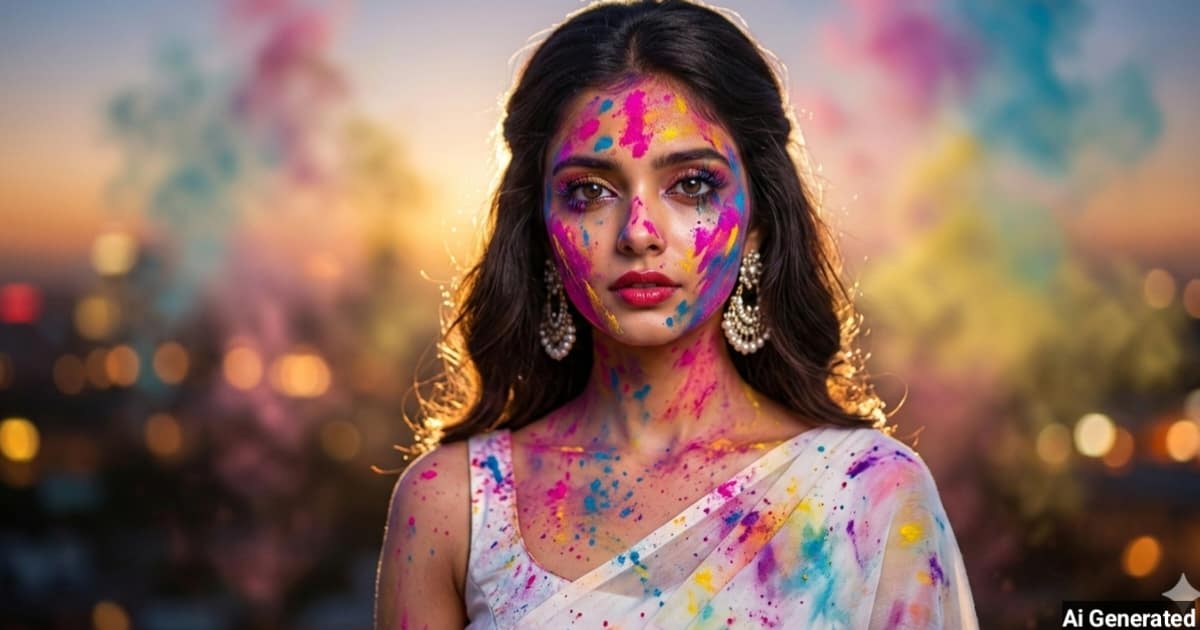 anokhikhabare.com,Girls AI Holi Photo Editing Prompts - 4