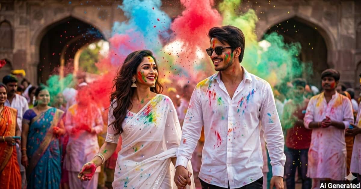 anokhikhabare.com,Holi Couples AI Photo Prompts - 5
