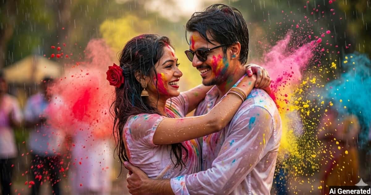 anokhikhabare.com,Holi Couples AI Photo Prompts - 4