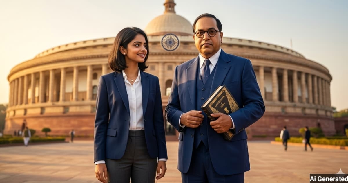 anokhikhabare.com,Ambedkar AI Image Prompt with Boy and Girl - 1