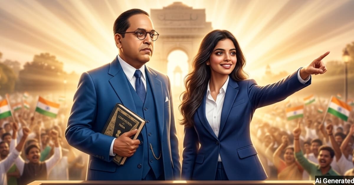 anokhikhabare.com,Ambedkar AI Image Prompt with Boy and Girl - 3