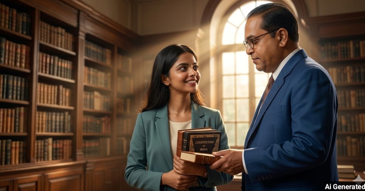 anokhikhabare.com,Ambedkar AI Image Prompt with Boy and Girl - 2