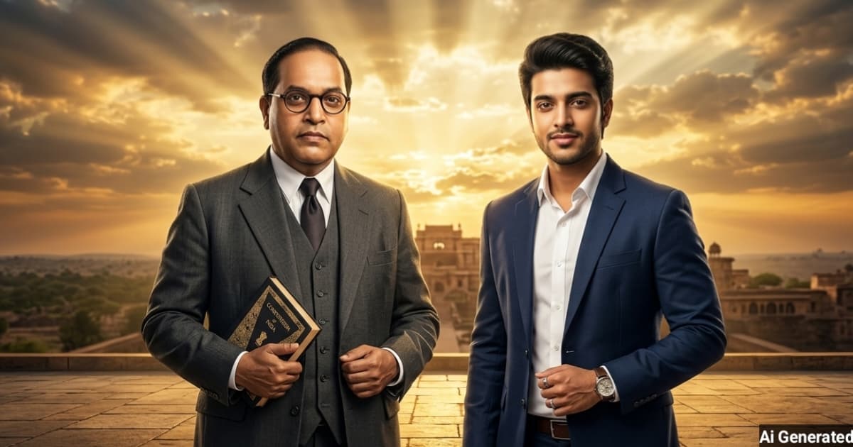 anokhikhabare.com,Ambedkar AI Image Prompt with Boy and Girl - 6